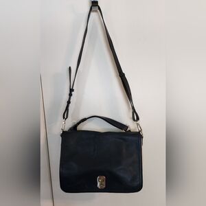 Stuart Weitzman messenger bag, navy blue and cream. 2 straps ( long/short)